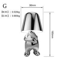 1 pièce Lampe de bureau rechargeable USB, lampe figurine de penseur créatif, lampe de décoration de Noël, lampe de bureau LED minimaliste industrielle, 3 températures de couleur, interrupteur tactile, rechargeable, gradable
