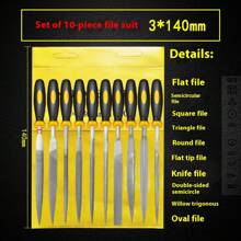 10pcs Multi-Purpose Dual-Color Handle Assorted Flat File Rasp Set, Woodworking, Metalworking, Durable & Anti-Corrosion For Filing, Shaping, Grinding Metal, Wood And Plastic