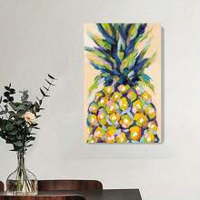 Framed Canvas Wooden Framed Pineapple Fruit Yellow Oil Print Canvas Painting Wall Art Prints Wall Picture Decor For Home Gifts, Living Room, Bathroom, Bedroom, Kitchen Birthday Party Decor, Mother's Day New Year Easter Gift, Home Living Room Office Wall Decor, Perfect Gift And Wall Decoration, Room Decor, Wall Art Decor, Wall Decor, Living Room. - Framed - View 4