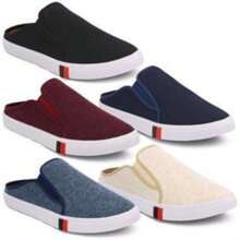 Men's Casual Mule Sneakers Comfortable Easy Fit Slip On - 黑色 - 查看 2