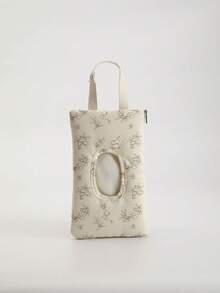 1pc Heart-Shaped Large Capacity Pull-Out Tissue Holder For Car, Wet Wipes Case, Portable Handbag Style Tissue Dispenser