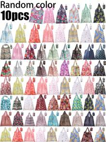 10 Stück/Set wiederverwendbare Einkaufstaschen, große faltbare Tragetaschen, geeignet für Reisen, Picknick, Camping, Outdoor, Haushaltsbedarf, Muttertag, Geburtstag, Weihnachten, Halloween, Thanksgiving, Brautjungferngeschenk