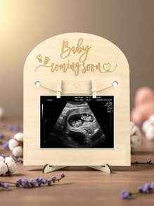 1 set Marco de fotos de madera para ultrasonido para el anuncio de embarazo o decoración del nacimiento del bebé, decoraciones familiares para baby shower, regalo de baby shower, regalo de Pascua, cosas para niñas/niños