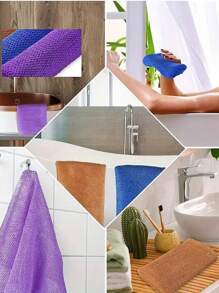 1pc Nylon Bath Brush Loofah, Scrubbing Mesh Exfoliating Back Scrubber, Unisex Sauna Towel Cleaning Tool