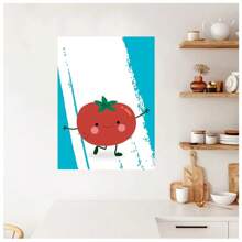 1pc Frameless Cute Vegetable Humorous Onion Carrot Broccoli Tomato Sausage Posters Vintage Painting Printing Wall Arts Modern Minimalist Restaurant Kitchen Wall Art Decoration Home Decoration ,Wall Art With Frame