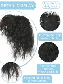 3D Bangs Invisible Seamless Head Hair Water Ripple Hair Air Bangs Head Overhead Natural Invisible Replacement Cover White Hair