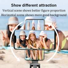 1PC Selfie Stick Wireless Selfie Stick With Tripod Stand Selfie Stick , Remote Control, Phone Holder And Built-In Tripod For Summer Vacation, Travel, Outdoor Activities, Live Streaming