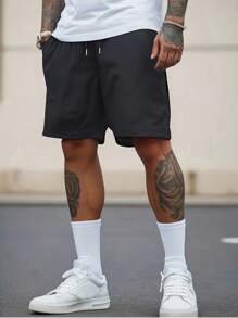 2 paia di pantaloncini da uomo con tasche laterali, vita elastica con laccetto, adatti per tempo libero all'aperto, viaggi, semplici, per fitness, corsa, versatili per l'estate, adatti come regalo per mariti o fidanzati