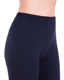 Ultra Soft High Rise Waist Full Length Basic Leggings  Plain - Màu xanh hải quân - Xem 4