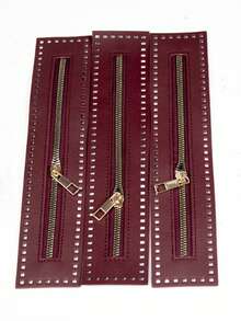 3 件/优雅 - 皮革拉链：耐用、双面、编织针线孔 - 完美米色、黑色和浅棕色 - 彩色 - 查看 15