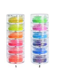 6pcs Resin Pigment Filler, Glitter, Suitable For Epoxy Resin Filling, Pearl Powder, Can Be Used For DIY Crafts, Jewelry, Accessories And Keychain Decoration - Multicolor - View 3