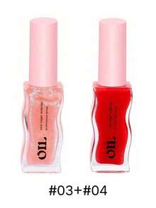 MSFLIBNH 1/2/6 piezas Aceite labial de 8ml con esencia de fruta y miel, de larga duración, hidratante y que atenúa las líneas de los labios, brillo labial transparente perlado. Regalo para mamá. Se enviarán aleatoriamente 2 estilos de empaque sin afectar el uso.