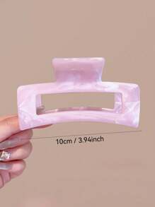 3 Pcs Women 3.94 Inch Pink, White, Blue Oversized Square Water Wave Design Hair Clips, High Quality Elegant Simple Ombre Summer Hair Accessories Suitable For Daily, Casual, Party, Work, Vacation, Washing Face, Makeup, Matching Outfits, Back To School