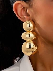 1 Pair Fashion Rough Style Transparent Surface Earrings - Gourd Gold-brushed - View 2