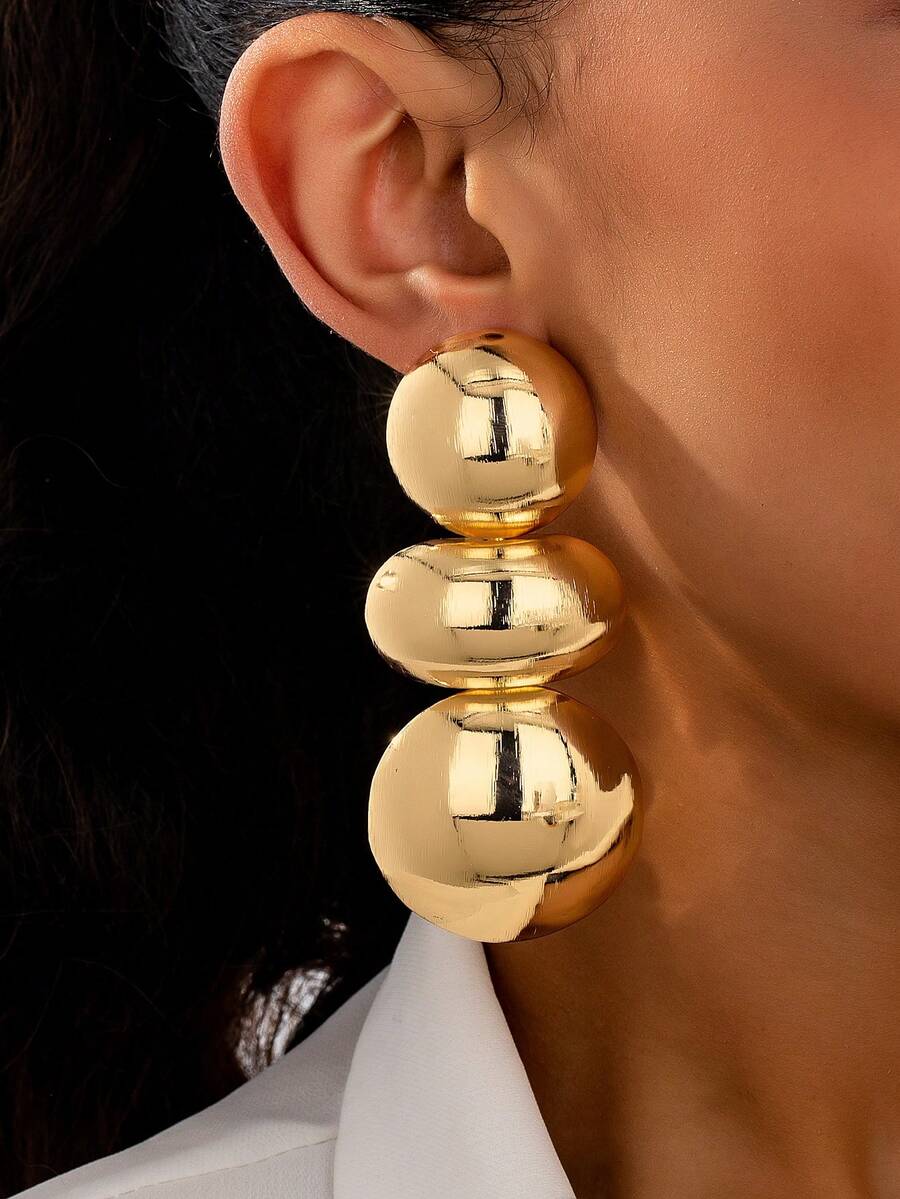1 Pair Fashion Rough Style Transparent Surface Earrings