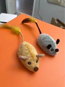 Wind-Up Spring Plush Toy, Realistic Fake Mouse Can Run, Random Colors Of Cats&Dogs Pets Toys - Multicolor - View 10