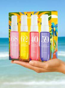 Juego de 1/2/3/4 piezas de Colección Brasileña Spray Bruma con Caja de Regalo, Edición Limitada Aromaterapia Ambientador Interior, Exterior Fragancia de varios niveles que eleva el estado de felicidad con aroma natural, duradero y encantador de vainilla, coco, floral, frutal, cítrico, madera, acuático y marino ideal para citas, fiestas, reuniones, viajes, hogar, hotel, oficina, regalo perfecto para familiares y amigos