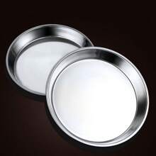 Plaque de cuisson ronde en acier inoxydable, 34 cm/13,4 pouces, convient pour un usage domestique et commercial