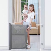 Retractable Baby Gate Folding Child Pet Gate For Balcony, Parlour,Kitchen - Grey - View 7