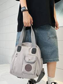 Multifunctional Backpack Waterproof Separation Design Weekender Bag, Large Capacity Casual Travel Gym Hiking Backpack With Dry Wet Compartment, Peach Tree - Multicolor - View 7