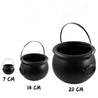 Witch Bucket, Halloween Pumpkin Bucket, Black Flame Bucket, Pumpkin Jar, Witch Jar, Handle Flame Candy Bucket, Water Bucket