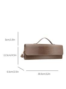 Nova bolsa de ombro feminina luxuosa e versátil com estampa de crocodilo