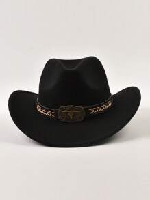 1 Stück Damen-Cowboyhut mit Lederband, nicht elastisches Design und UV-Schutz, geeignet für Outdoor-Fotos, Cosplay und Halloween