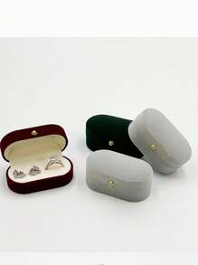 Premium Plush Velvet Portable Jewelry Box Organizer - Compact Storage For Single Rings, Couple Rings, Stud & Drop Earrings - Multi-Functional Travel Case For Home, Business Trips, Gifts With Dustproof Design For Women Storage Organizer Travel Essentials Gift Back To School