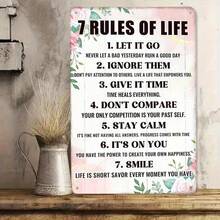 1PC 7 Rules Of Life Wall Art, Motivational Quote Poster, Let It Go, Stay Calm And Smile, Perfect For Office, Gym Or Study Room Decor, 8x12 Inches / 20x30 Cm, Ideal For Personal Growth, Inspirational And Uplifting Design - 8x12 inch/20x30cm-1 cái - Xem 10