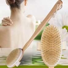 1pc Dry Body Brush, Natural Bristle Body Exfoliating Scrubber, Suitable For Dry Skin, Promotes Blood Circulation, Prevents Ingrown Hair, Cleanses Blackheads And Cellulite, For Home Bathing Use - Multicolor - View 9