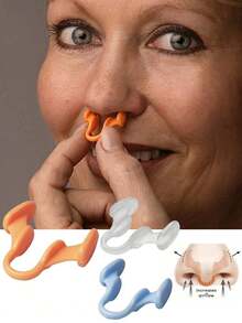 3 件装静音硅胶鼻扩张器，减少打鼾 - 防打鼾解决方案 - 改善气流 - 舒适的鼻腔通气开口，呼吸辅助，改善睡眠质量，停止打鼾 - 彩色 - 查看 1