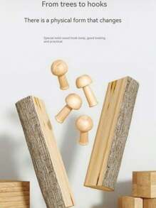 Creative Wooden Door Back Hook - Rust-Proof Thickened Carbon Steel Wall Hook, Wall-Mounted Coat Hook, Solid Wood Hanger, Hat Rack, Bathroom Hook. Kitchen Storage Rack. Suitable For Bedroom, Porch, Foyer, Foyer Storage, Wall Decoration - Adhesive-Free Hook, Room Decoration. Morlot Style Hook (Wood Style, Durable, Anti-Peeling Paint)