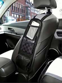 1 Stück Autositz-Organizer Tasche in Schwarz, Auto Aufbewahrungstasche mit vielen Fächern, Netz-Hänge-Aufbewahrungstasche für Autositz, Seitentasche mit Getränke- und Handyhalterung, Mehrzweck-Aufbewahrungstasche, Autoaccessoires, Reisezubehör