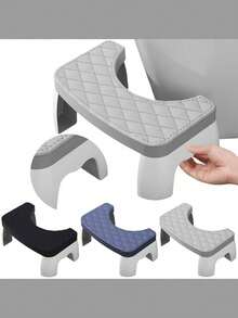 1pc Toilet Stool For Comfortable Posture, Adult Squat Toilet, Squat Toilet, Sit-Down Toilet, Sit-Down Toilet Footstool, Ergonomic Toilet Footstool, Waterproof, Durable, Multiple Colors Available, Quilted Comfort Design, Enhanced Bathroom Hygiene And Adult Squatting Support, Hygiene Enhancement, Perfect Toilet Stool For All Ages - Multicolor - View 2