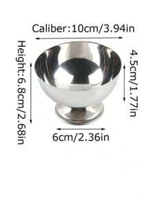 1pc Stainless Steel Ice Cream Cup, Sundae Cup, Dessert Bowl, Dates Snack Cup, Fruit Salad Bowl,Stainless Steel Dessert Cup, Ice Cream Cup, Dessert Bowl, Yogurt Snack Candy Cups, Salad Fruit Pudding Bowls, For Party/Holiday/Festival/Family Gathering