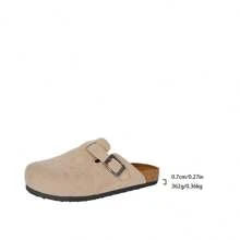 Nuevas sandalias de corcho cerradas tipo mula para niña 2025, pantuflas de corcho suaves tipo slip-on