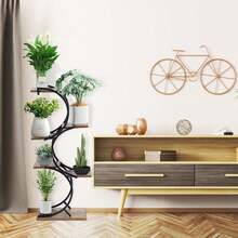 4 Tier Plant Stand Indoor, Space-Saving Planter Shelves Flower Pot, Tiered Wrought Metal Flower Shelf Plants Holder Display Rack, Flower Pot Holder Shelf For Living Room, Patio, Balcony - 雙S - 查看 6