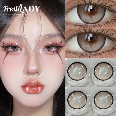 FRESH LADY Freshlady Everyday Color Contacts Pupilentes Milk Coffee Colored Contact Lenses 1 Year Disposable Halloween Costume Cosplay
