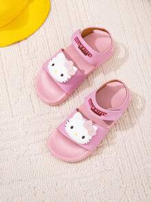 SANRIO Sandalias de dibujos animados  de , zapatos de dibujos animados, sandalias casuales con suela gruesa para niños, nuevo diseño, estilo deportivo y de playa, planas, lindas, transpirables y antideslizantes con suela gruesa para interiores, hogar y baño - Rosa vieja - Ver 3