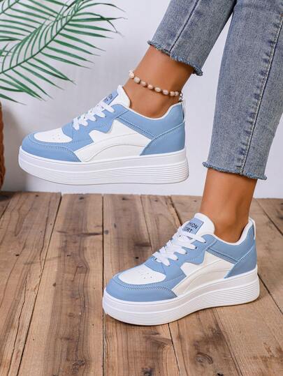 Fall/Winter Women's Casual Sport Shoes With Wedge Heel & Thick Sole, Outdoor Sport Sneakers