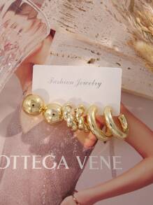 6-18pcs Geometric Texture Light Aperture Waterdrop Golden Fashionable And Elegant Bohemian Earrings, Suitable For Gifting To Family And Friends On Holidays (Paper Card Packaging)