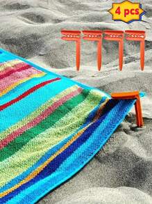 4/8 Piezas Pinzas para Toalla de Playa, Pinzas para Esterilla de Playa, Sujetadores de Toalla de Playa - Estacas de Anclaje para Toalla de Playa Exterior, Abrazaderas de Estacas de Anclaje, Sujetadores de Manta de Picnic, Picos de Arena para Toalla de Playa, Soporte de Plástico para Playa y Camping, Soporte Multiusos para Toalla y Esterilla de Picnic para Camping y Viajes a la Playa, Accesorios de Viaje, Artículos Esenciales de Playa