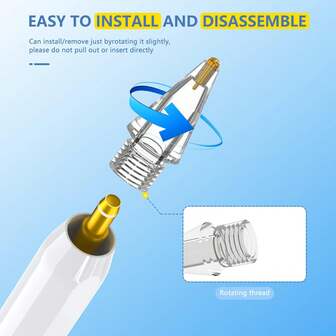 4PCS Replacement Tips Compatible With Apple Pencil 1st/2nd Gen Pencil Pen Tip Needle Tube Transformation IPad Pencil Pen Head Metal Wear-Resistant Anti-Skid Transparent IPad Pencil Pen Tip