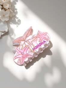 Personalized Text Customized Hair Clip/Headpiece/Unique Starfish Hair Clip - Starfish Hair Accessory, Pearl Acetate Hair Accessory Sweet Style, Non Slip Grip, Suitable For Women And Girls, Perfect For Beach Vacations, Beach Accessories, Ideal Gifts For Friends, Hair Clip Small Size High Ponytail Clip, Suitable For Women 2025 New High-End Clip Headwear Hair Claw Fixing Artifact Hair Claw Halloween And Christmas Gifts - Multicolor - View 5