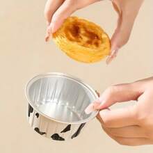 Mini Baking Tray With Lid - Disposable Aluminum Foil Square Cup, Suitable For Cupcakes, Brownies, Muffins And Desserts - Perfect For Weddings, Parties And Kitchens, Essential For Kitchen Baking | Modern Kitchenware | Ribbed Texture Cup