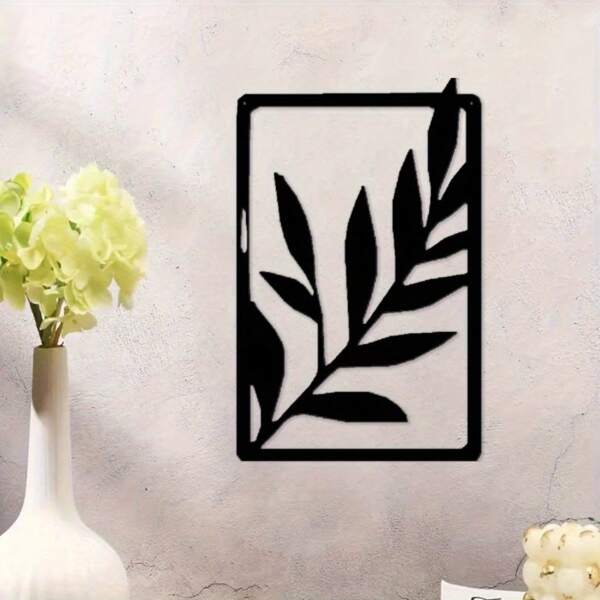 1 Stück Boho Metall Wandkunst - Vintage Tropisches Blatt Wanddekoration mit rustikalem Palmen Design - Elegantes Metallschild für den Innen- oder Außenbereich - stilvolle Heimdekoration oder Geschenk