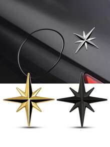 1pc Car Shape 3D Metal Sticker, Simple And Practical Multifunctional Shark Badge Sticker, Car/Motorcycle/Gas Cap Decoration Emblem, Suitable For All Vehicle Exterior