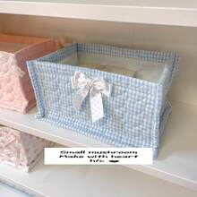 1 Cute Christmas Storage Basket, 3D Bow Lace Storage Basket, Desktop Festival Decoration Storage Basket, Desktop Decoration, Cosmetics Organizer, Portable Picnic Basket, Christmas, Christmas Eve, Valentine's Day Gift, Bathroom Storage, Skincare Storage, Suitable For Home, Travel, Holidays, School Use, Bedroom Essentials, Wedding Bridesmaid Gifts, Mother's Day Gifts, Birthday Gifts, Gifts For Friends And Teachers, Multiple Styles To Choose From - Multicolor - View 10