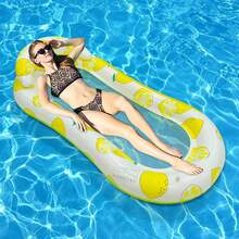 1pc Inflatable Watermelon Shaped Pool Float, Pool Lounge, Large Inflatable Watermelon Water Buoy For Beach & Pool - Yellow - View 1