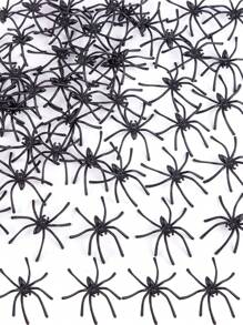 100pcs Halloween Black Simulated Spiders, Realistic Fake Mini Spiders, Scary Long-Legged Plastic Spider Horror Prank Props, Small Spider Accessories, Halloween Haunted House Spider Outdoor Decor, Halloween Indoor Party Decoration, Garden Decor, Yard Decor, Holiday Decor, Cake Decoration